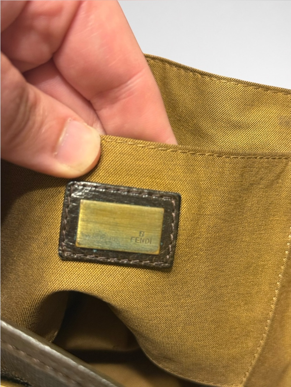 Fendi Vintage Archive Crossbody Messenger Bag Metallic Bronze Copper Y2K - Picture 15 of 16